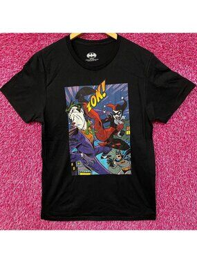 DC Comics Batman The Joker Harley Quinn Kick Black T-Shirt Small